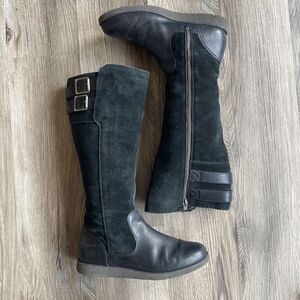 Timberland Size 6.5 Womens Lakeville Suede Leather Tall Boot Black Biker Riding‎